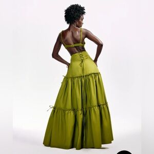 NET Hanifa Dalila Green Maxi Skirt